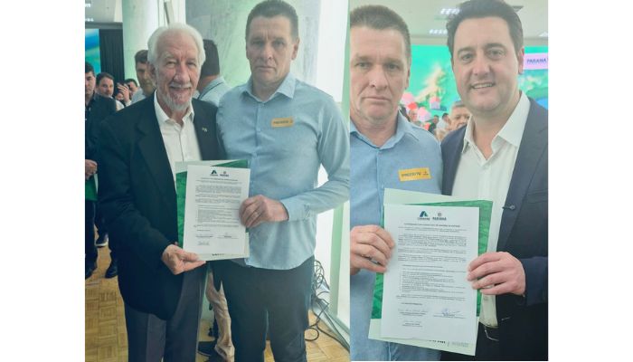 Foto - Assessoria Campo Bonito - Prefeito Mario Weber participa, em Curitiba, da assinatura de convênio para construção de 10 casas